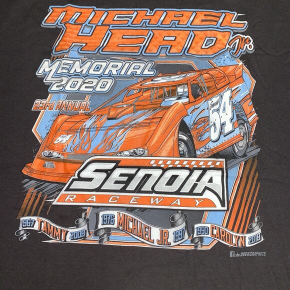 3XL Michael Head Jr Graphic Print Dirt Track Racing Tee T-Shirt New without Tag - Picture 4 of 11